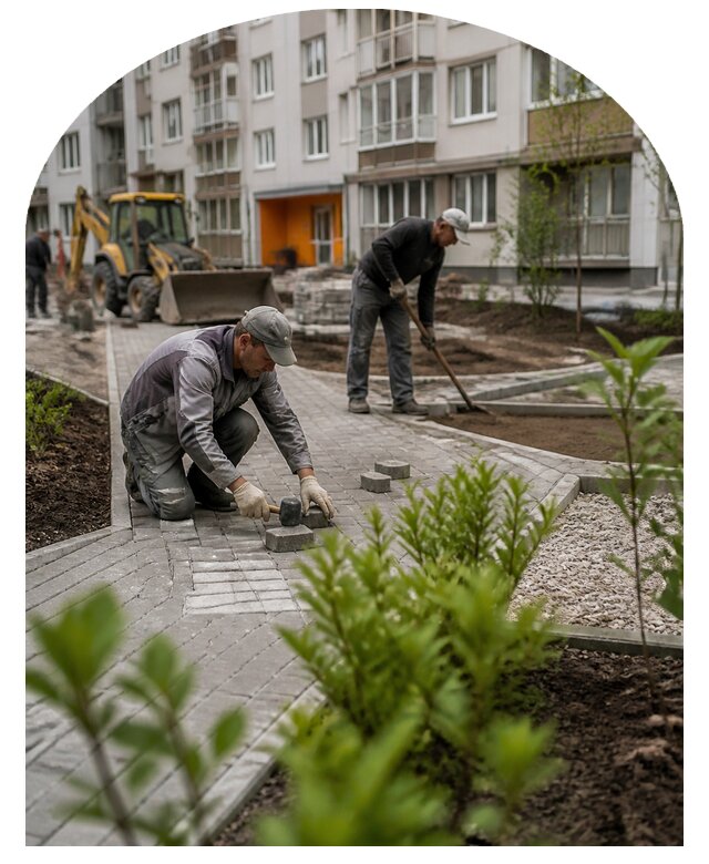 Благоустройство двора многоквартирного дома в Искитиме